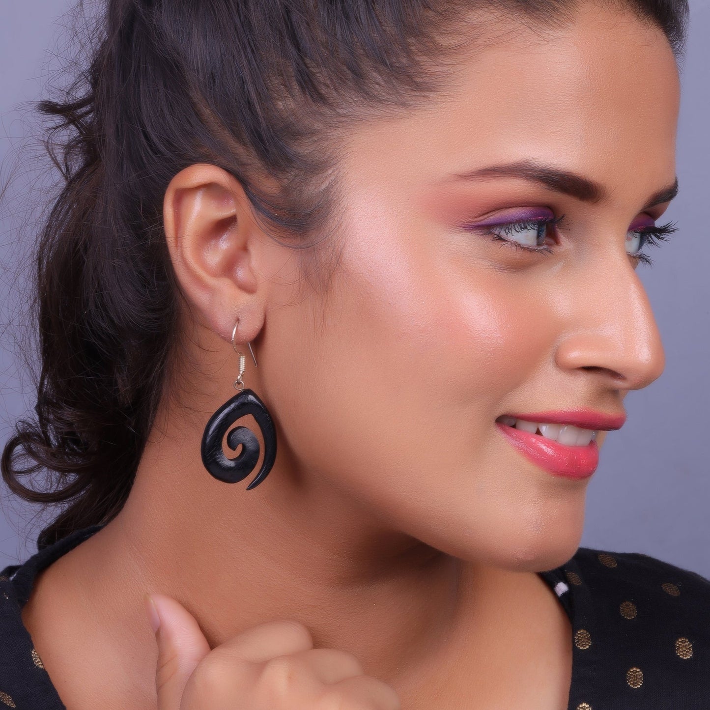 Epha- Wooden Dangler Earrings