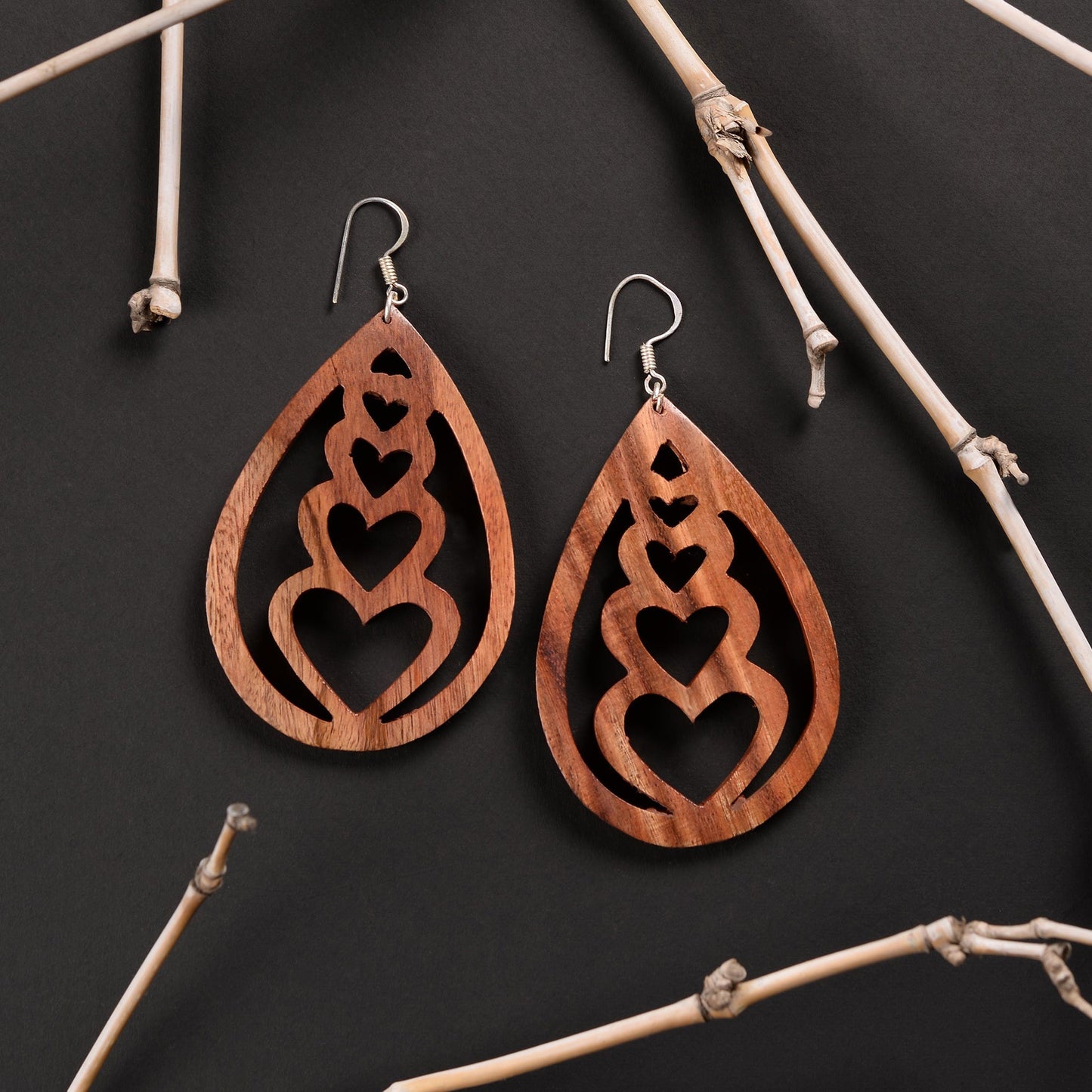 Suve- Wooden Dangler Earrings