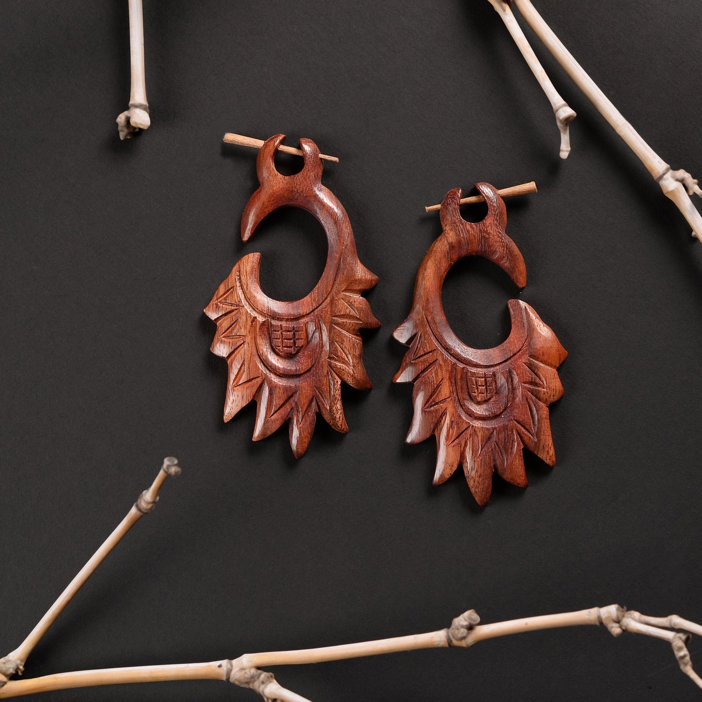 Myrha-  Wooden Loop Earrings