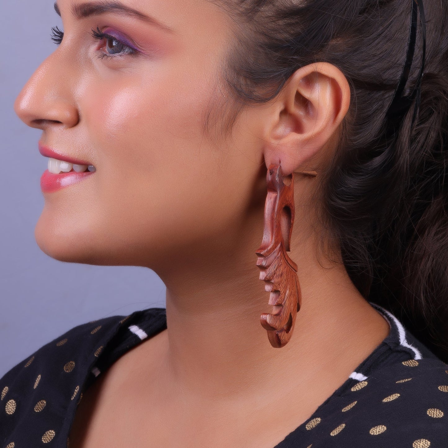 Zuno- Wooden Dangler Earrings