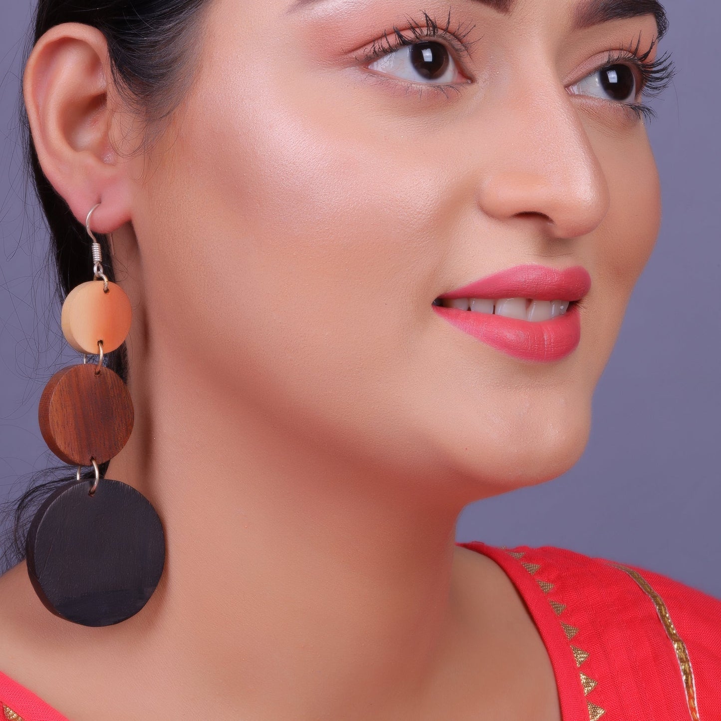 Odena- Wooden Dangler Earrings