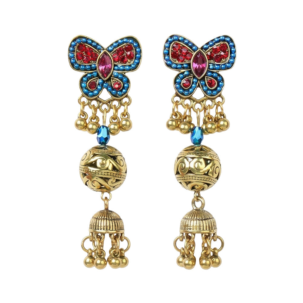 Butterfly loom- Pearl framed jhumka Earrings
