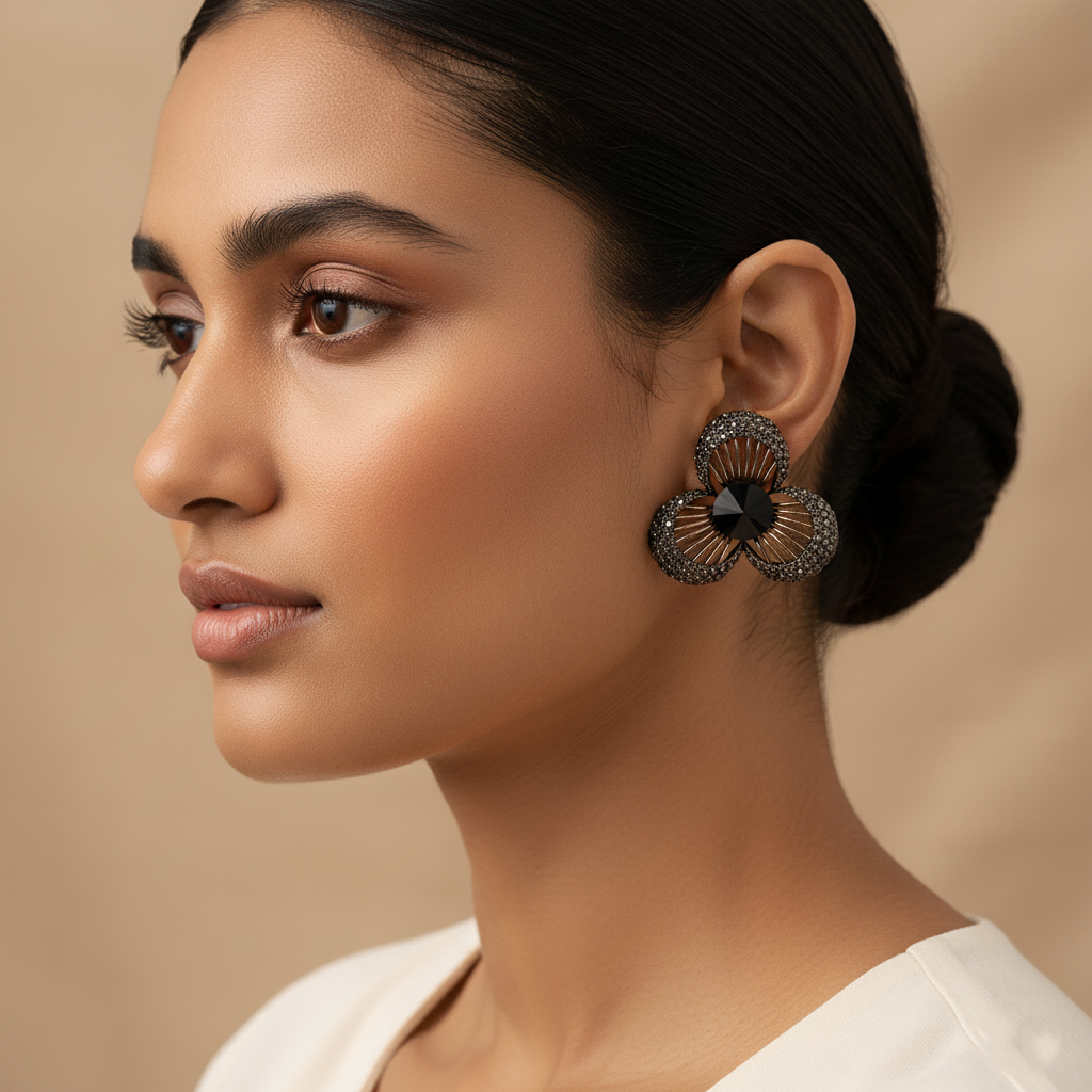 Lily Gleam- Stone studded stud earrings