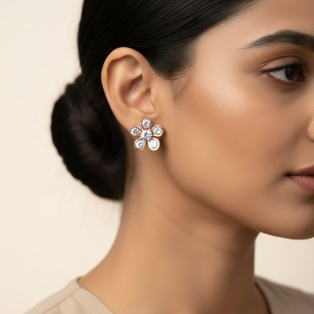 Bloom Beam- Stone studded Stud Earrings