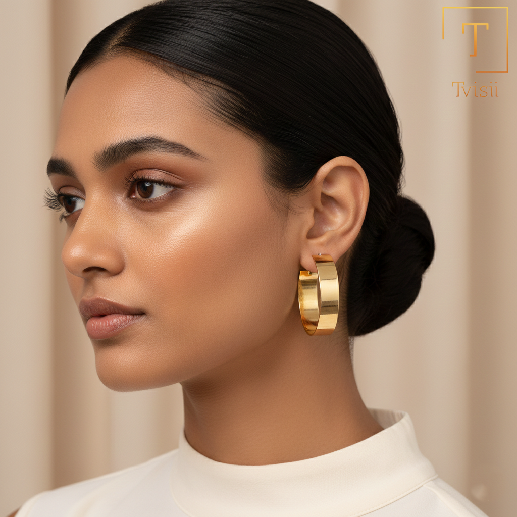 Golden loop- Metallic hoop earrings