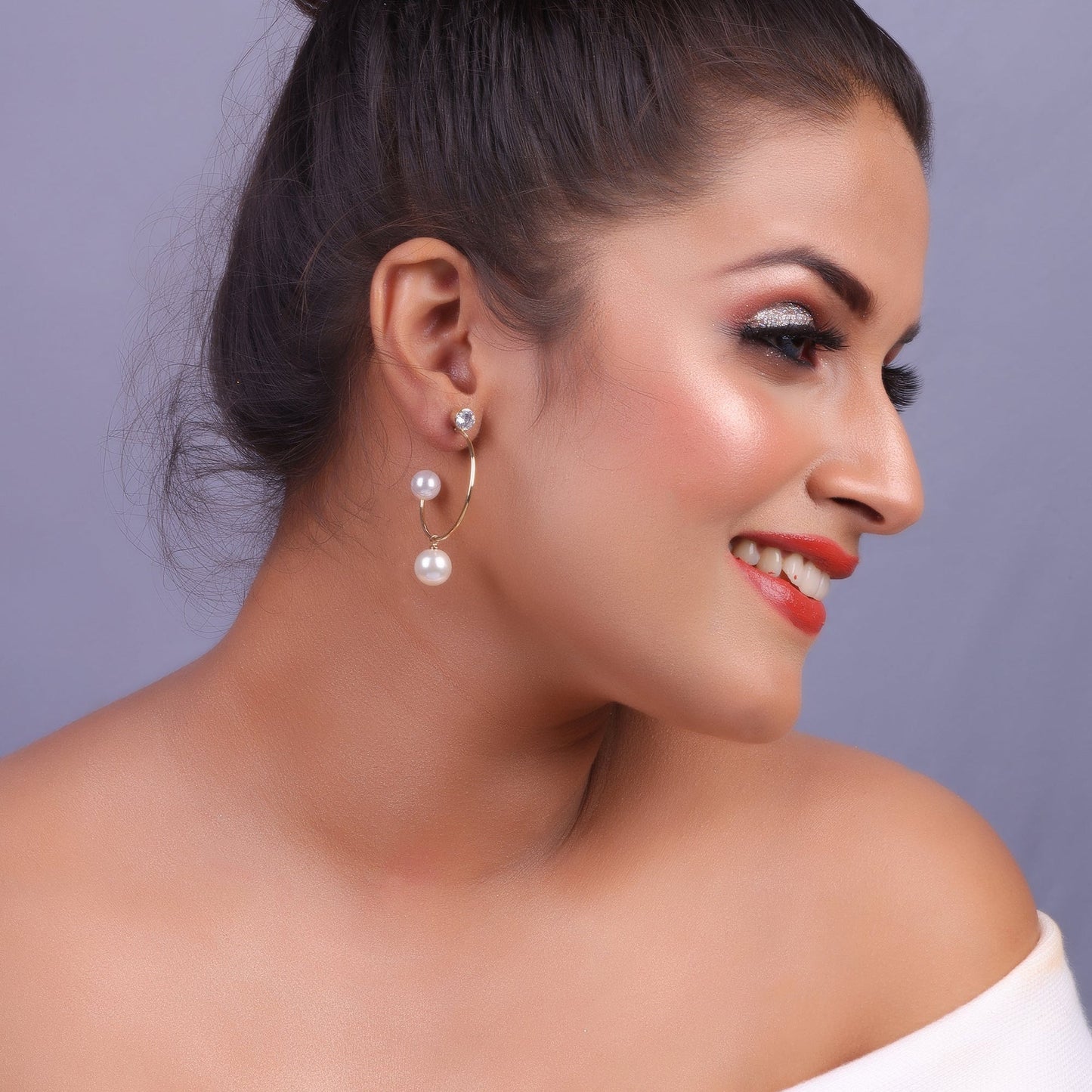 Dew Beam- Pearly Stud Earrings