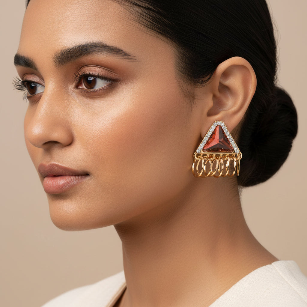 Ethereal Prism- Triangular Designer stud Earrings