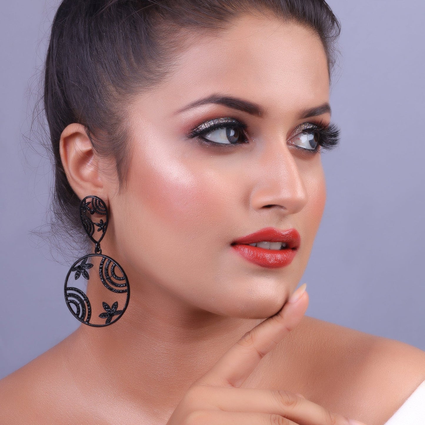 Celeste Drop- Black Dangler Earrings