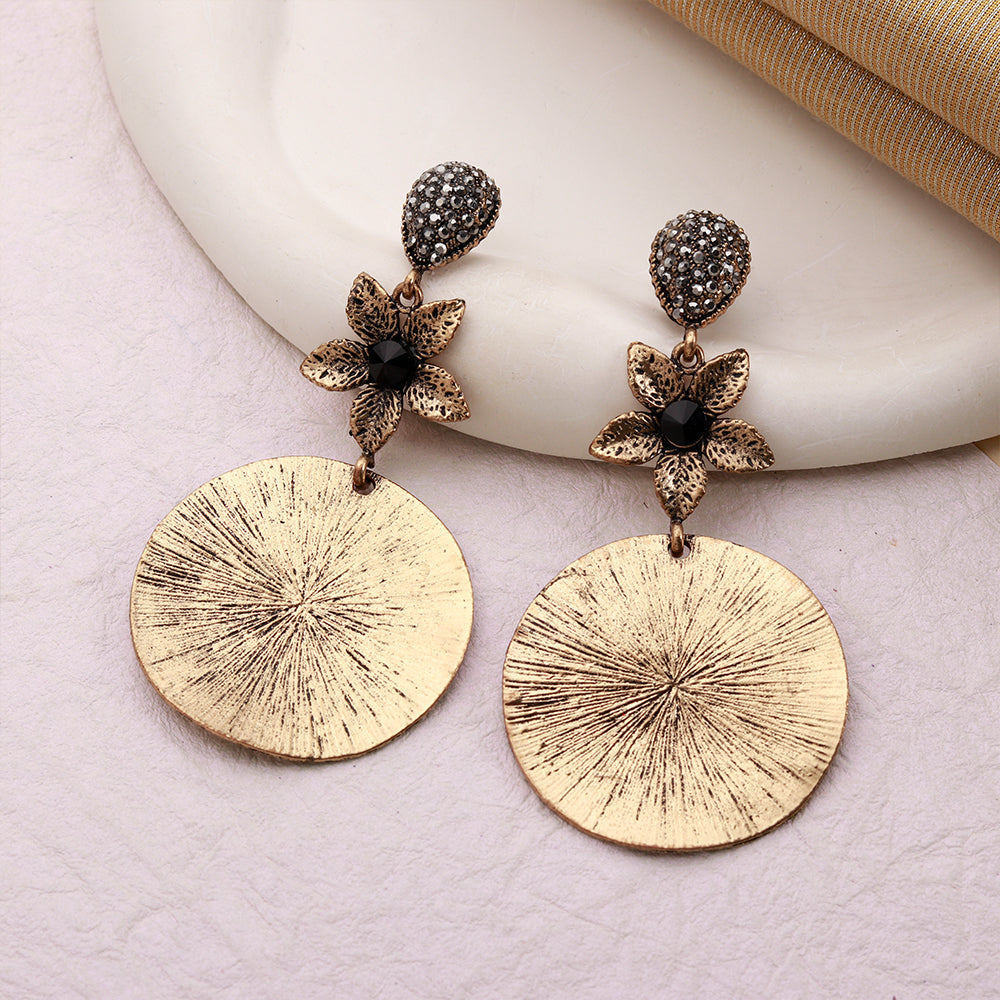 Meadow Etch- Metallic dangler earrings