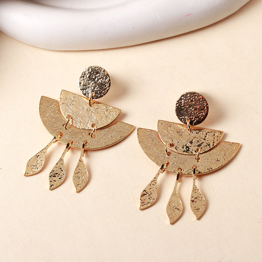 Golden Script- Golden dangler earrings