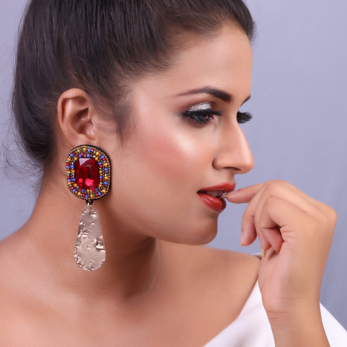 Dream Weave- Stone studded dangler earrings
