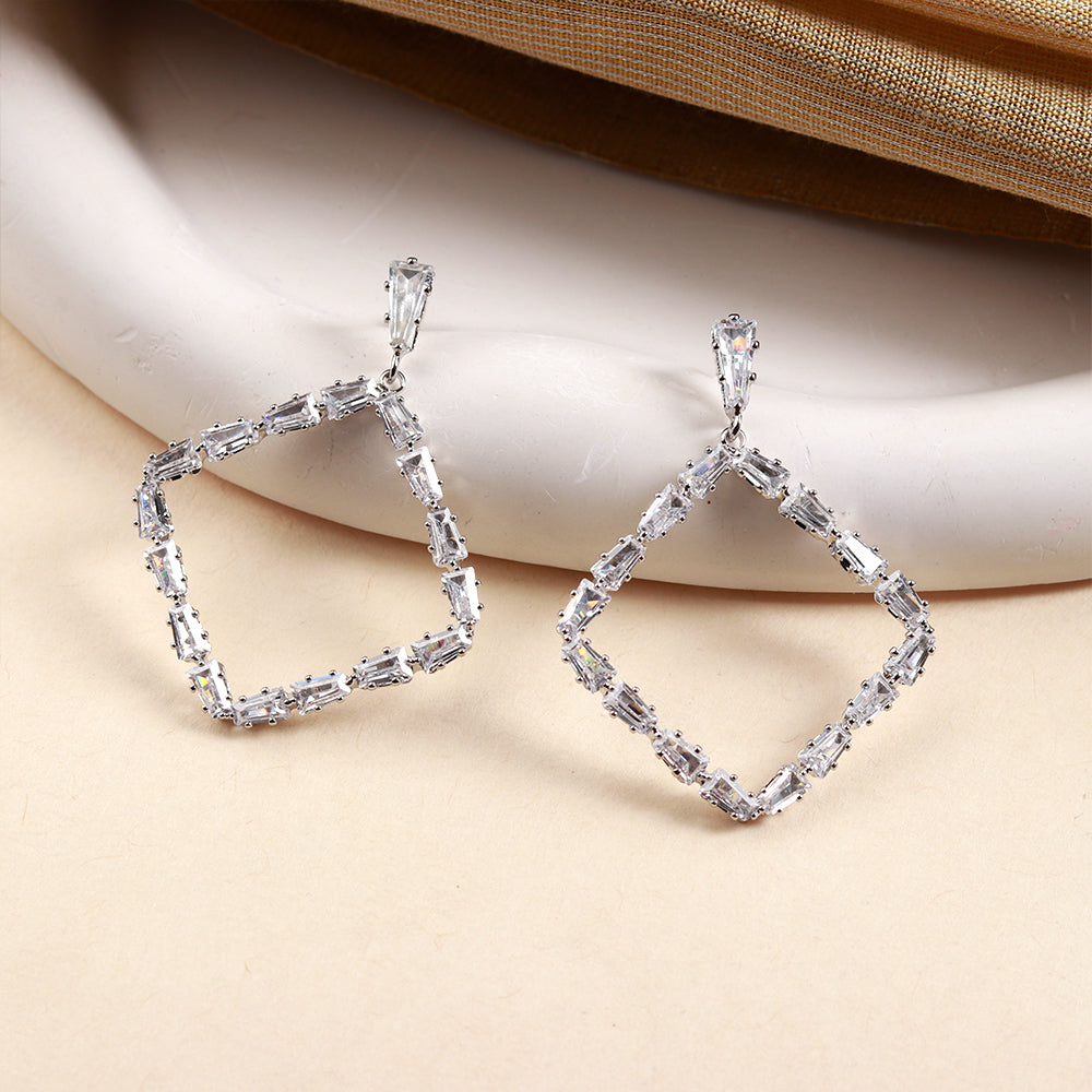 Aura Pattern- Stone studded dangler earrings