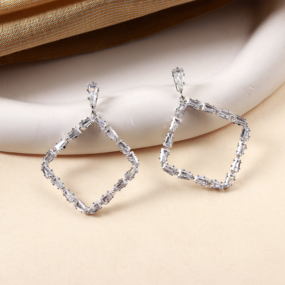 Aura Pattern- Stone studded dangler earrings