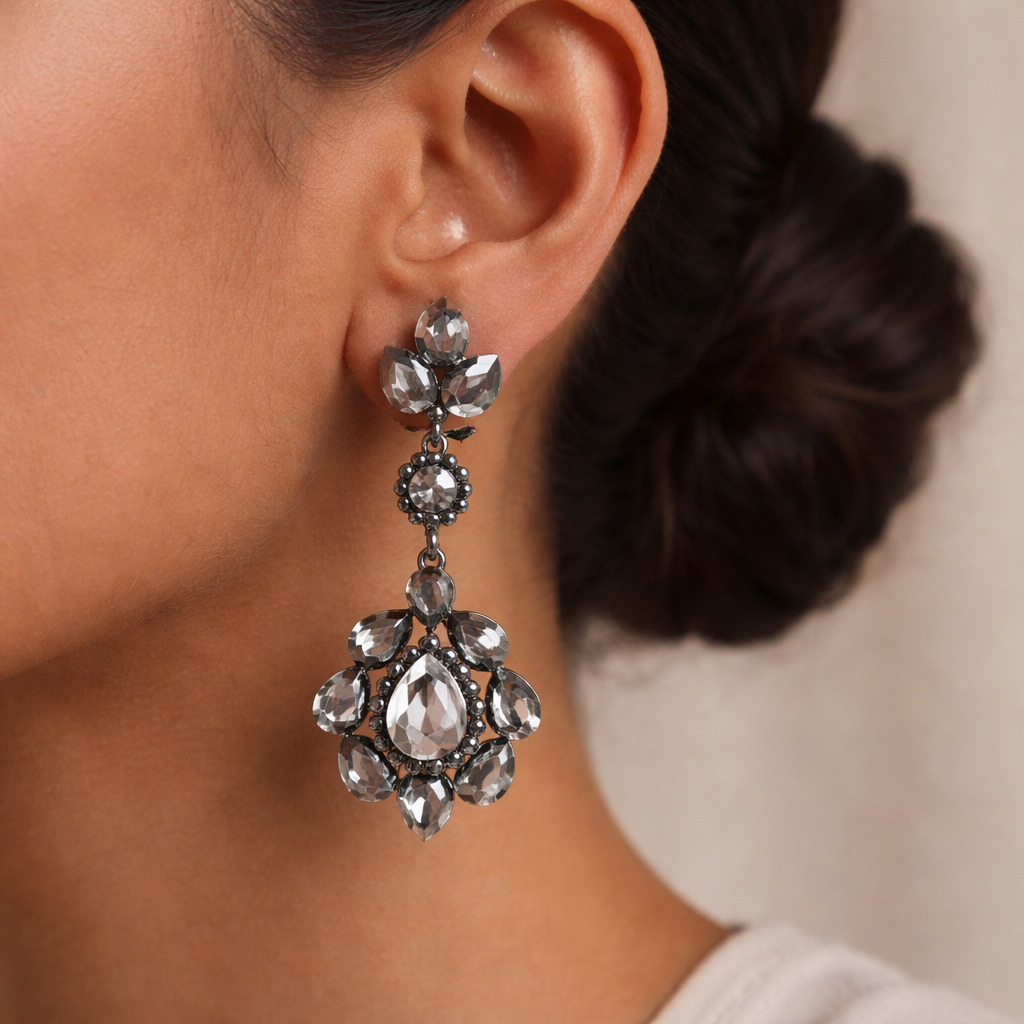 Lume Thread- Stone studded dangler earrings
