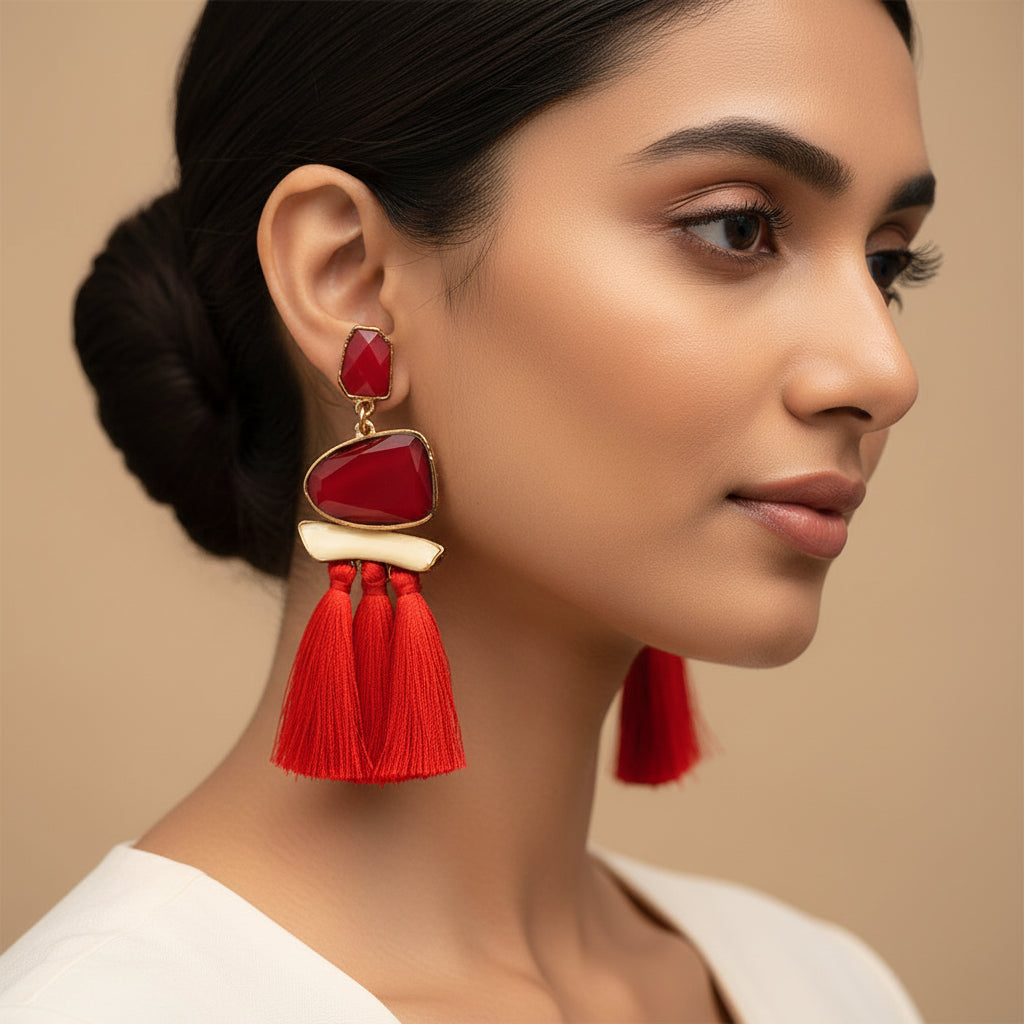 Haven Thread- Beaded thread dangler earrings