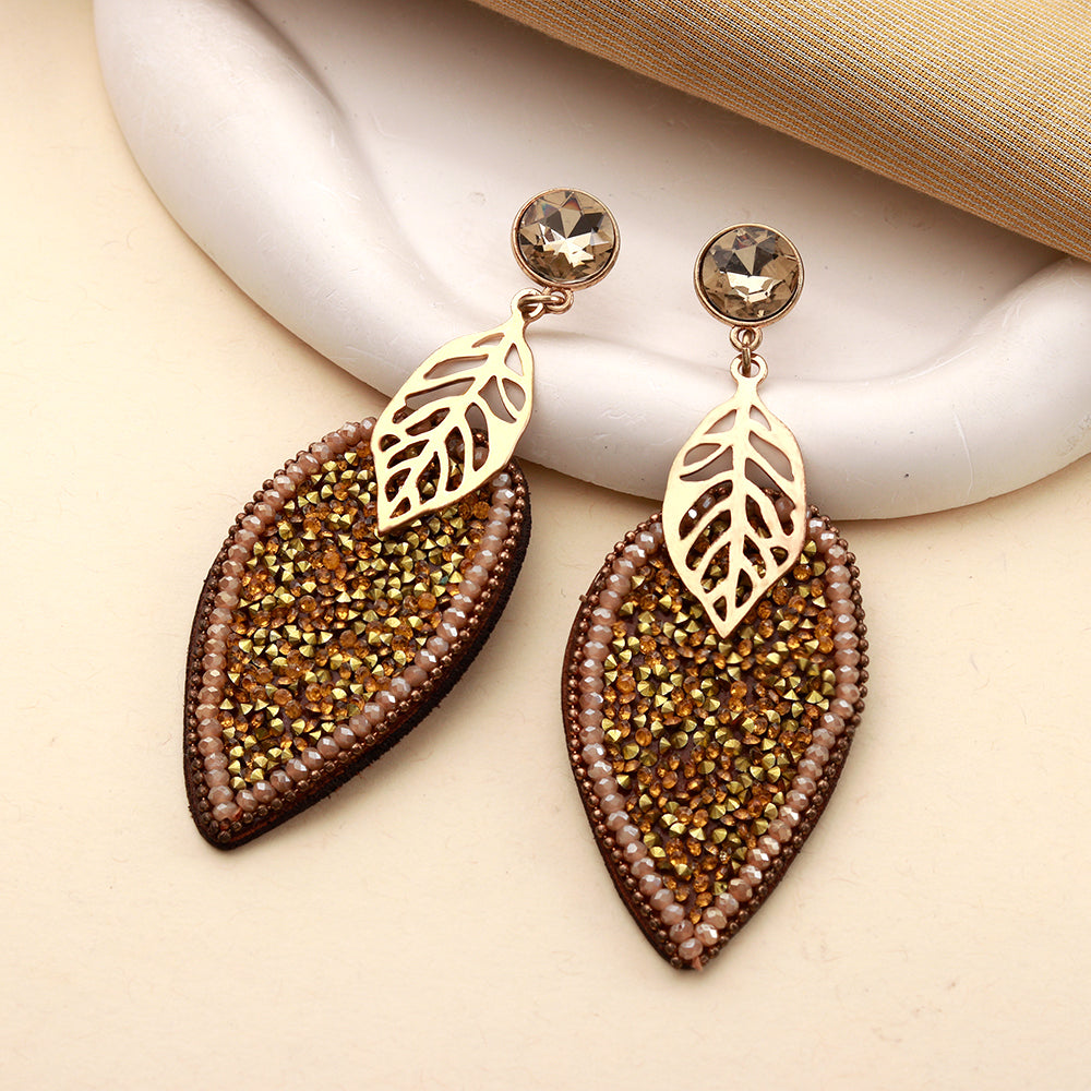 Lustrous Drop- Beaded thread dangler earrings