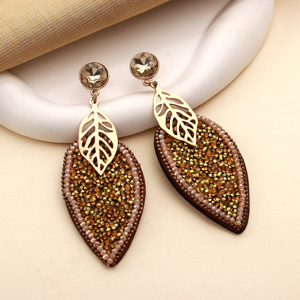 Lustrous Drop- Beaded thread dangler earrings