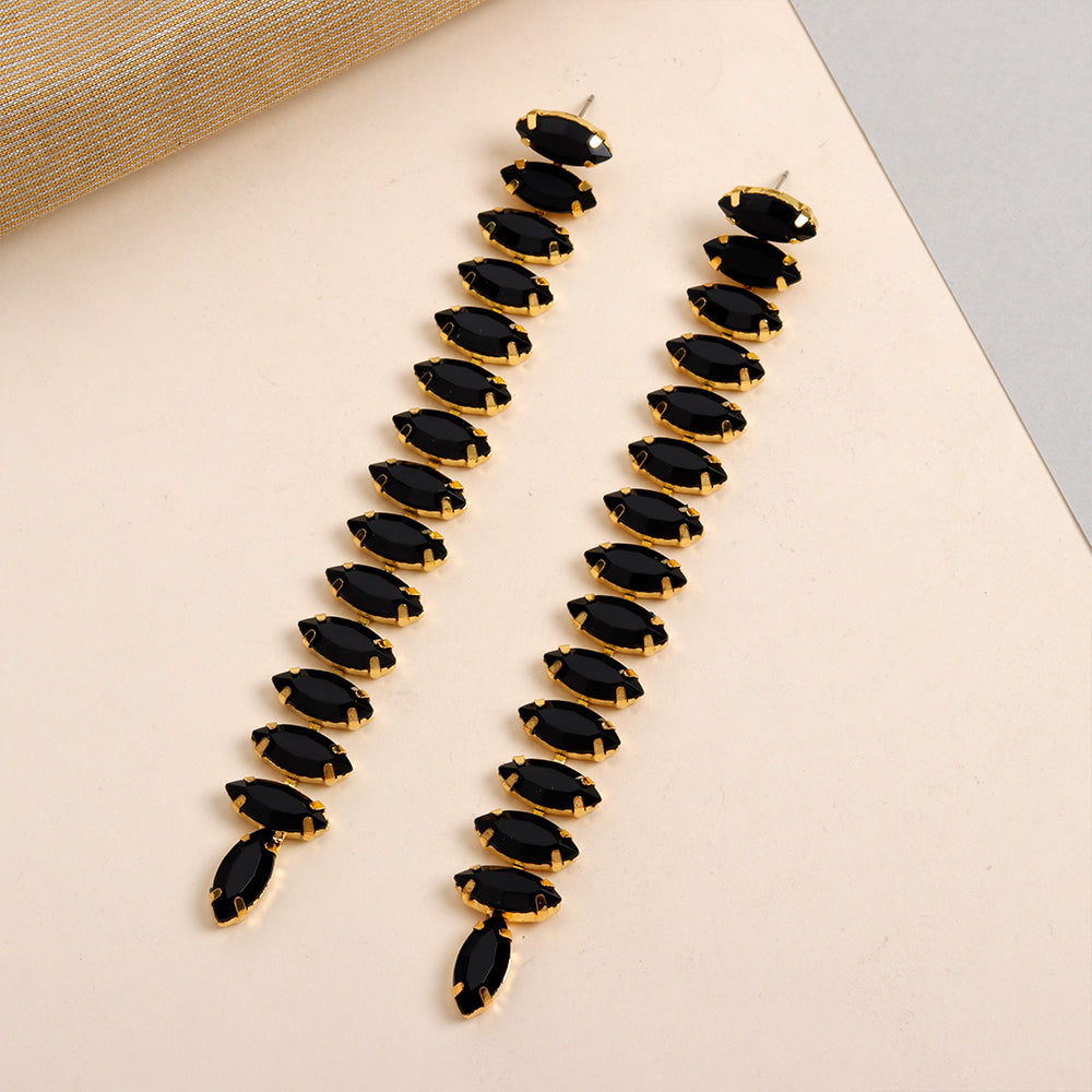 Moonchild Thread- Stone studded dangler earrings