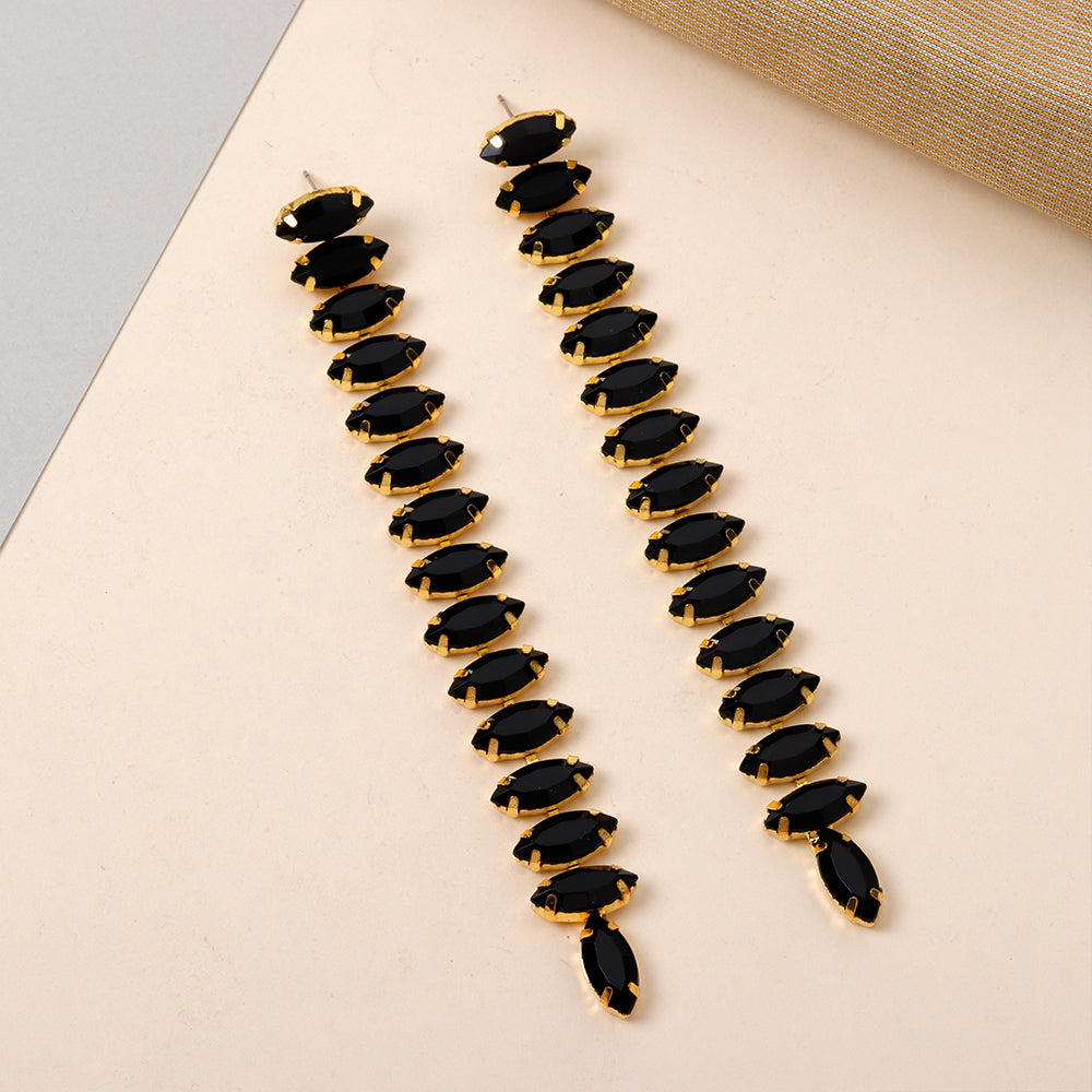 Moonchild Thread- Stone studded dangler earrings