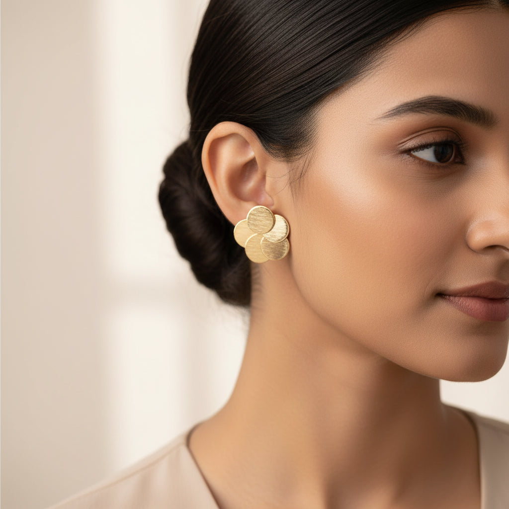Lustre Dot- Stone studded stud earrings