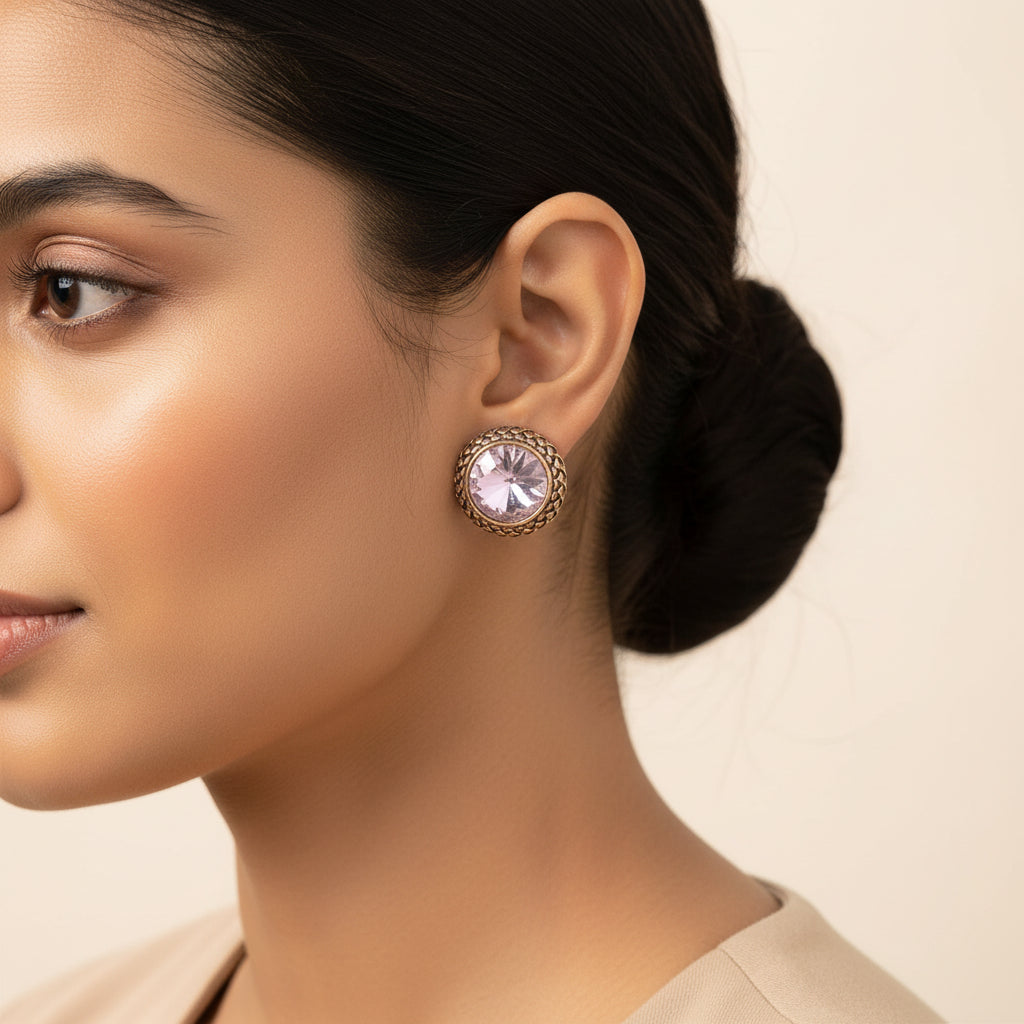Solar Dot- Stone studded stud earrings