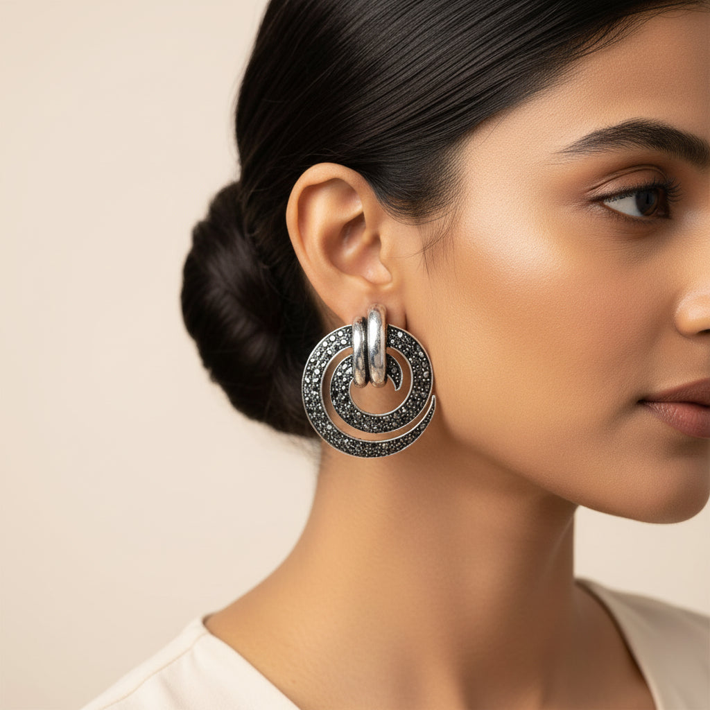 Bloom Drop- Stone studded stud earrings