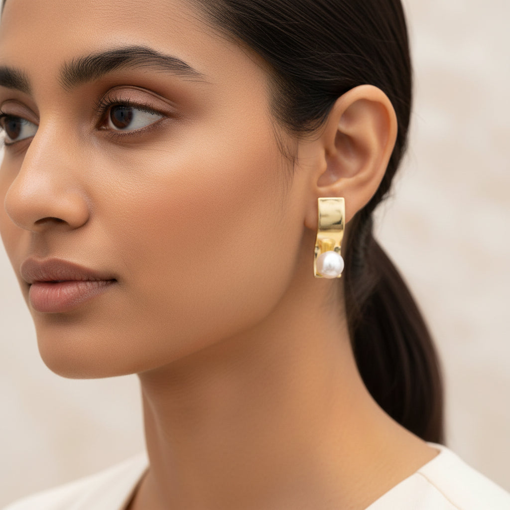 Pure pearl- Pearl studded stud earrings