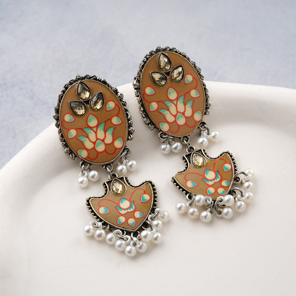 Meena craft- Hand painted Dangler earringfs