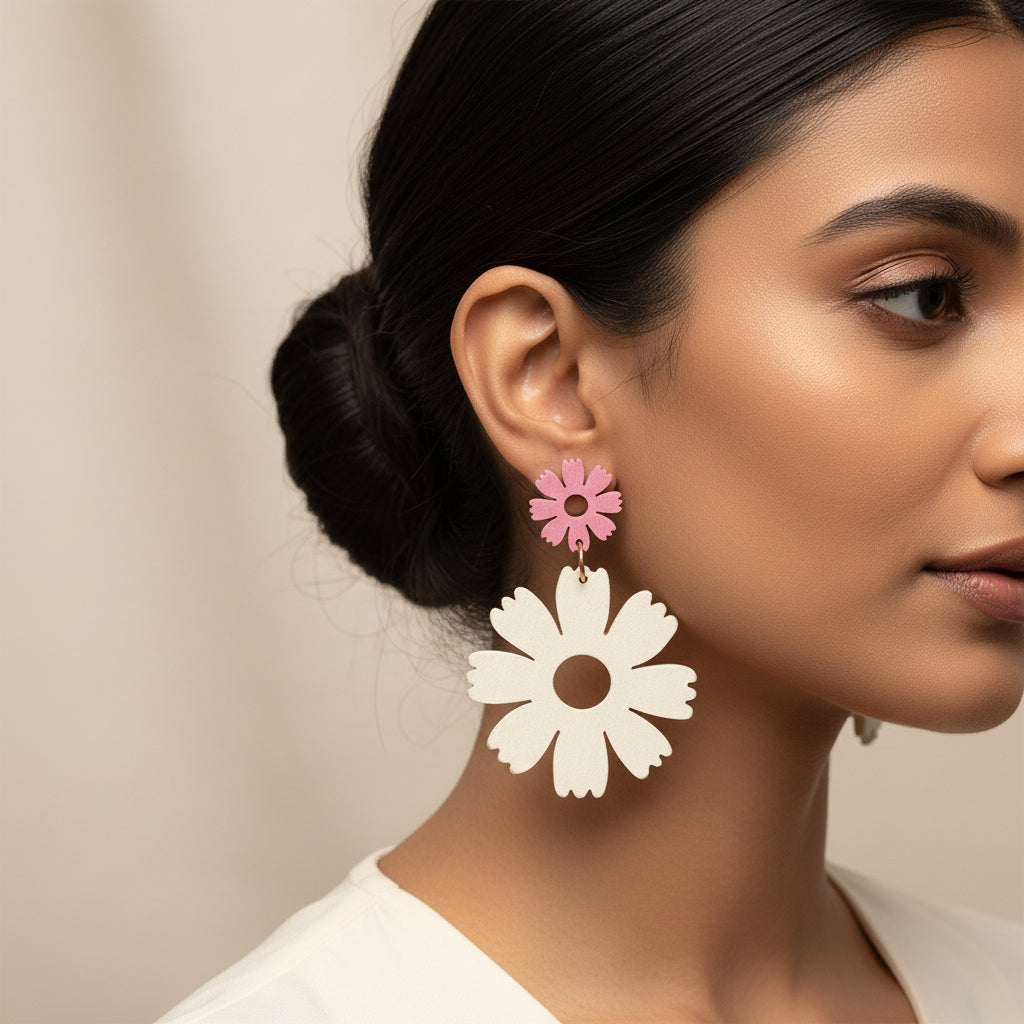 Floral Bloom- Flower dangler earrings