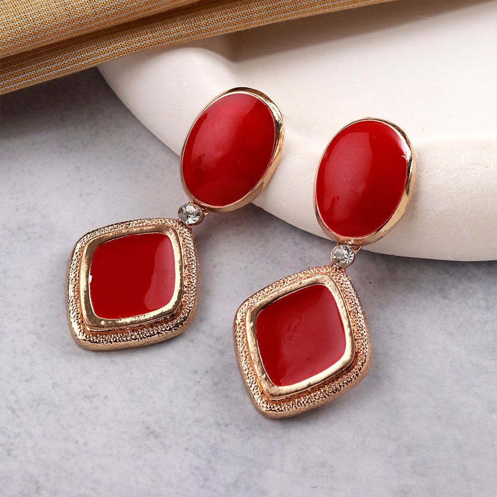 Pop Beam- Vibrant rhombus dangler earrings