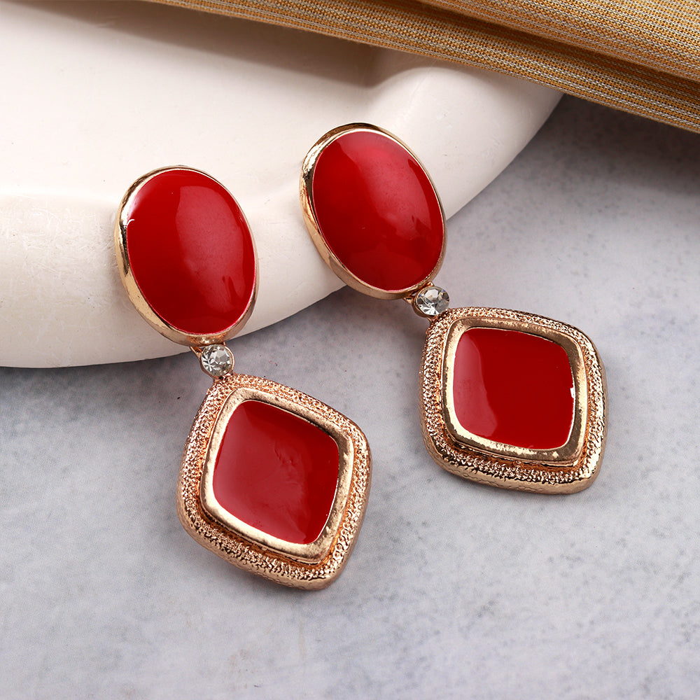 Pop Beam- Vibrant rhombus dangler earrings