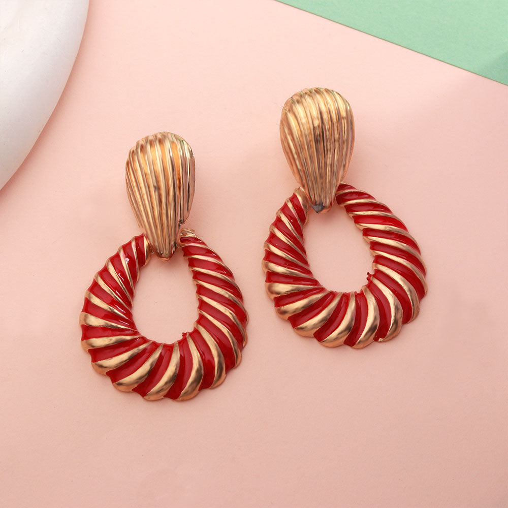 Bright Bloom- Striped Dangler Earrings