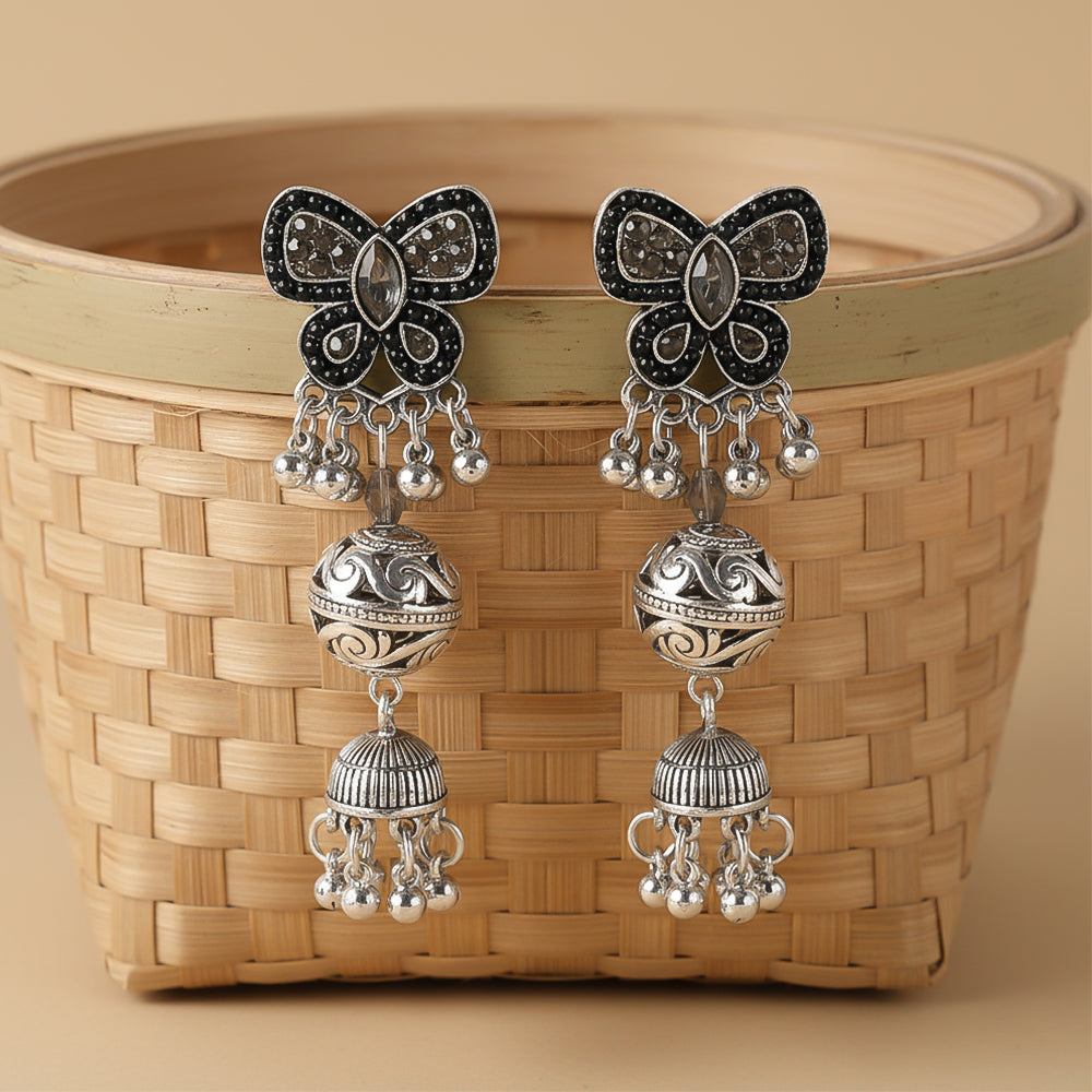 Beauty Butterfly- ghunghroo hanging jhumki earrings