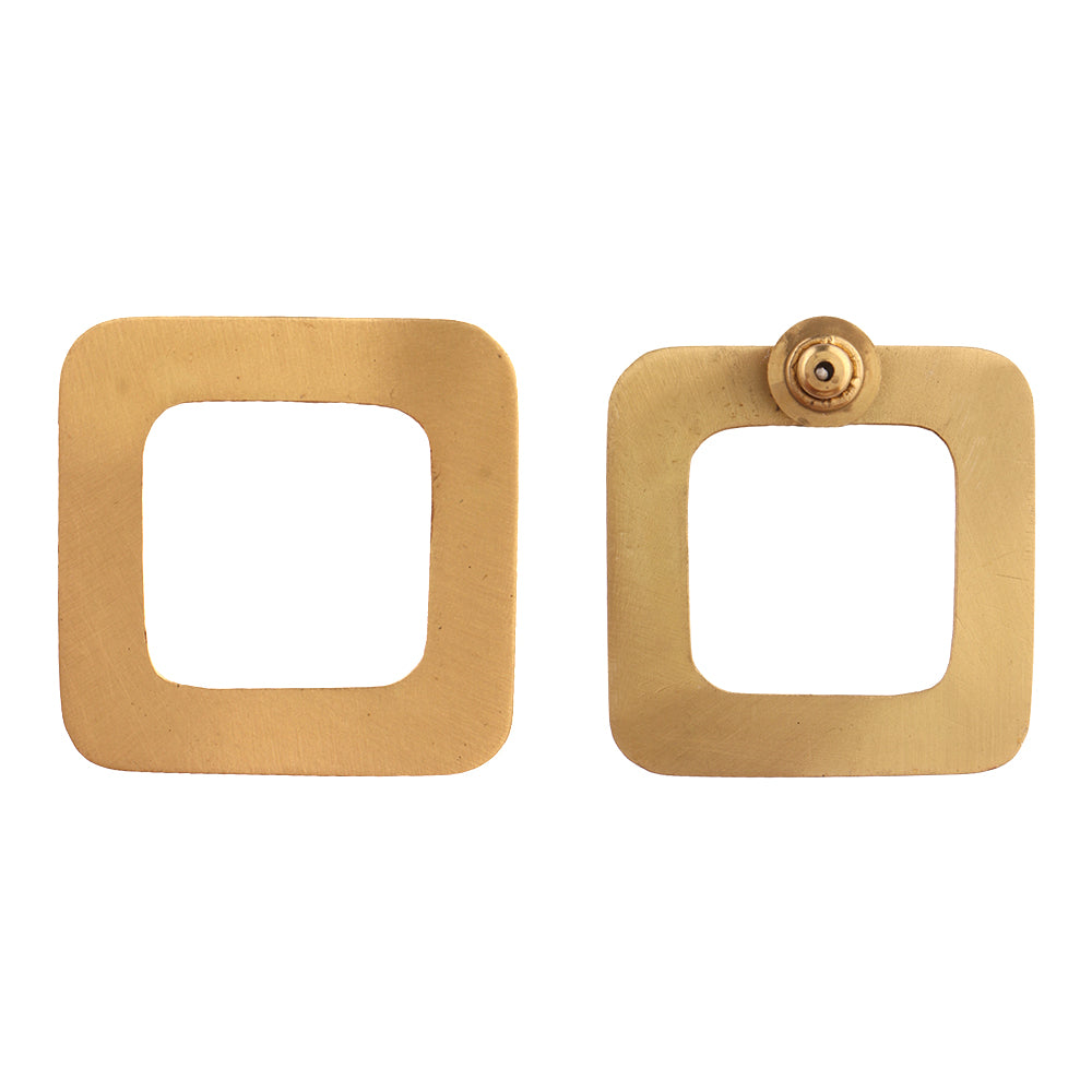 QuadGold- Golden stud earrings
