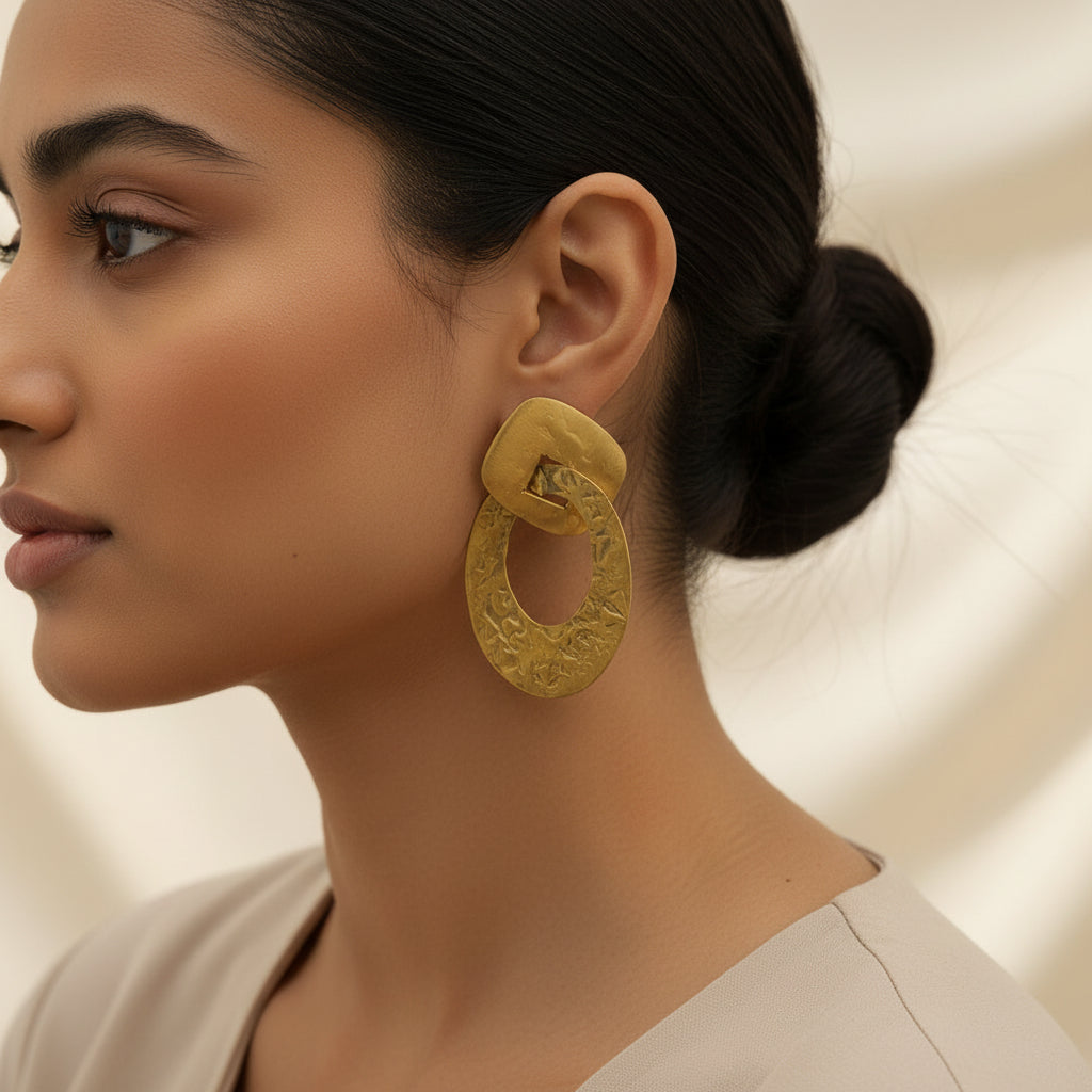 GoldLoop- Dangler Earrings