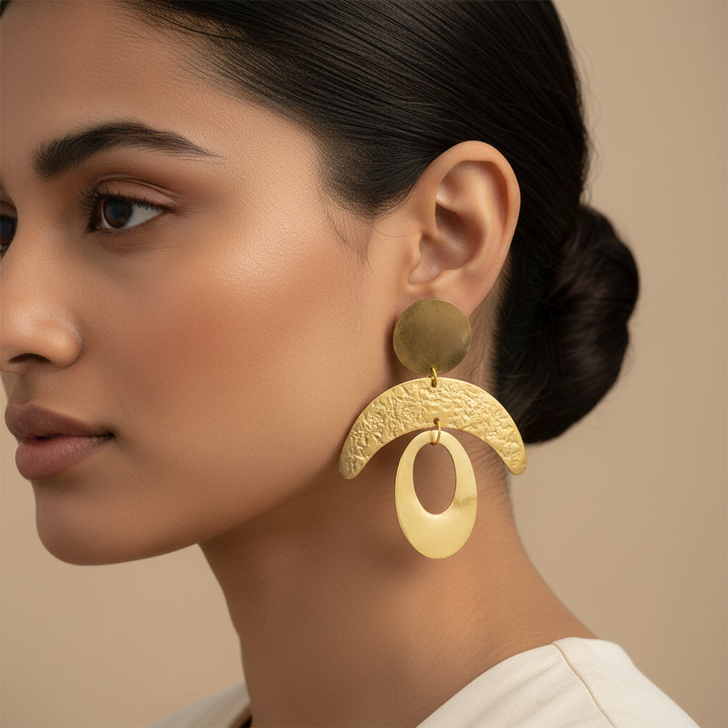 Golden Arc- Dangler Earrings