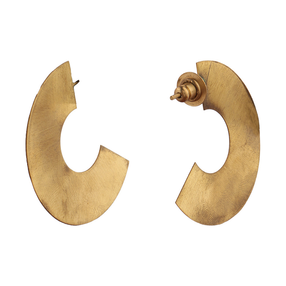 Golden Crescent- Golden Stud Earrings