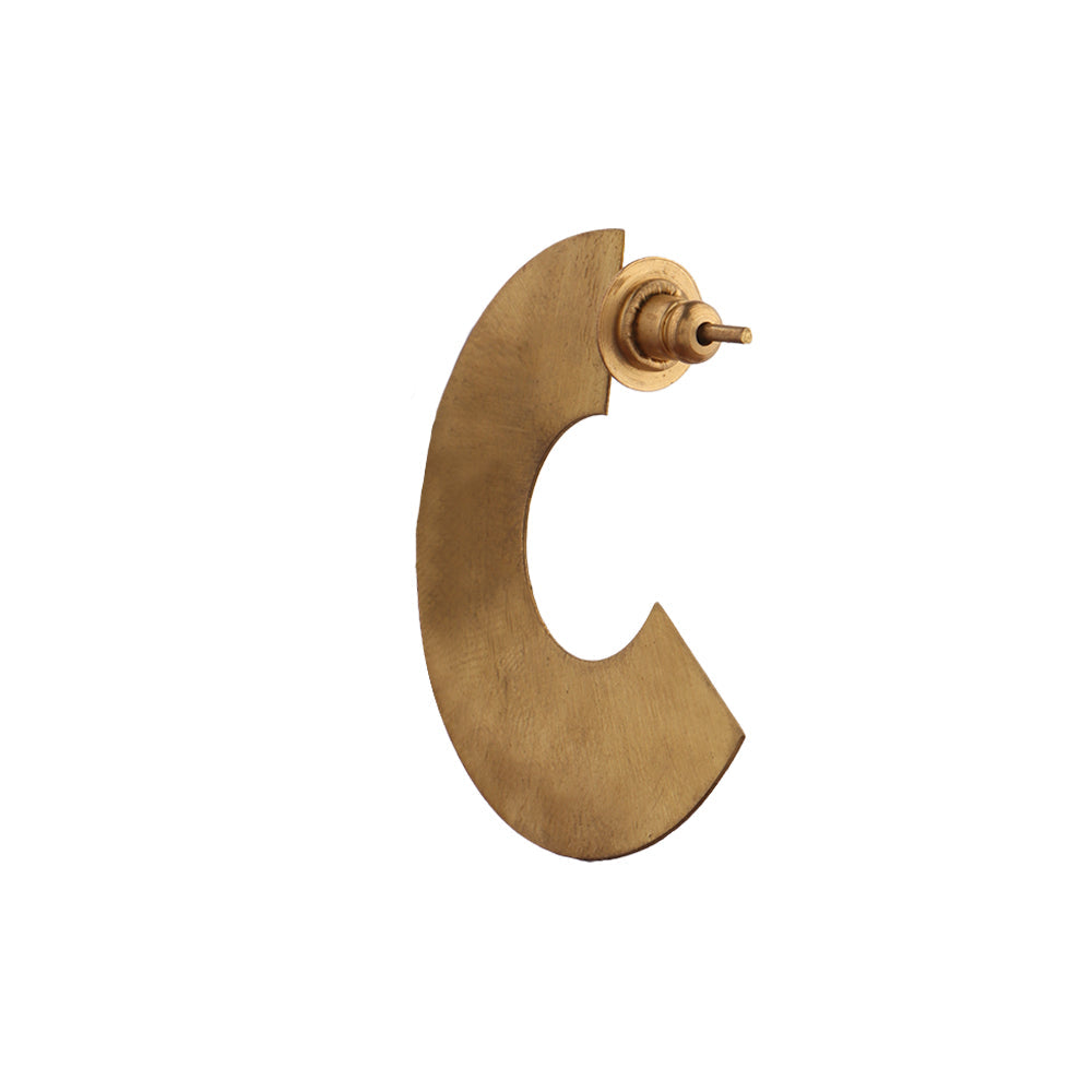 Golden Crescent- Golden Stud Earrings