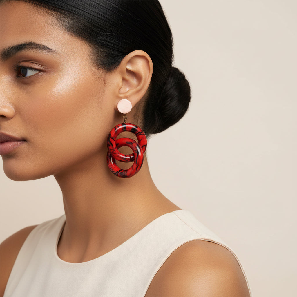 Scarlet Loop- Dangler Earrings