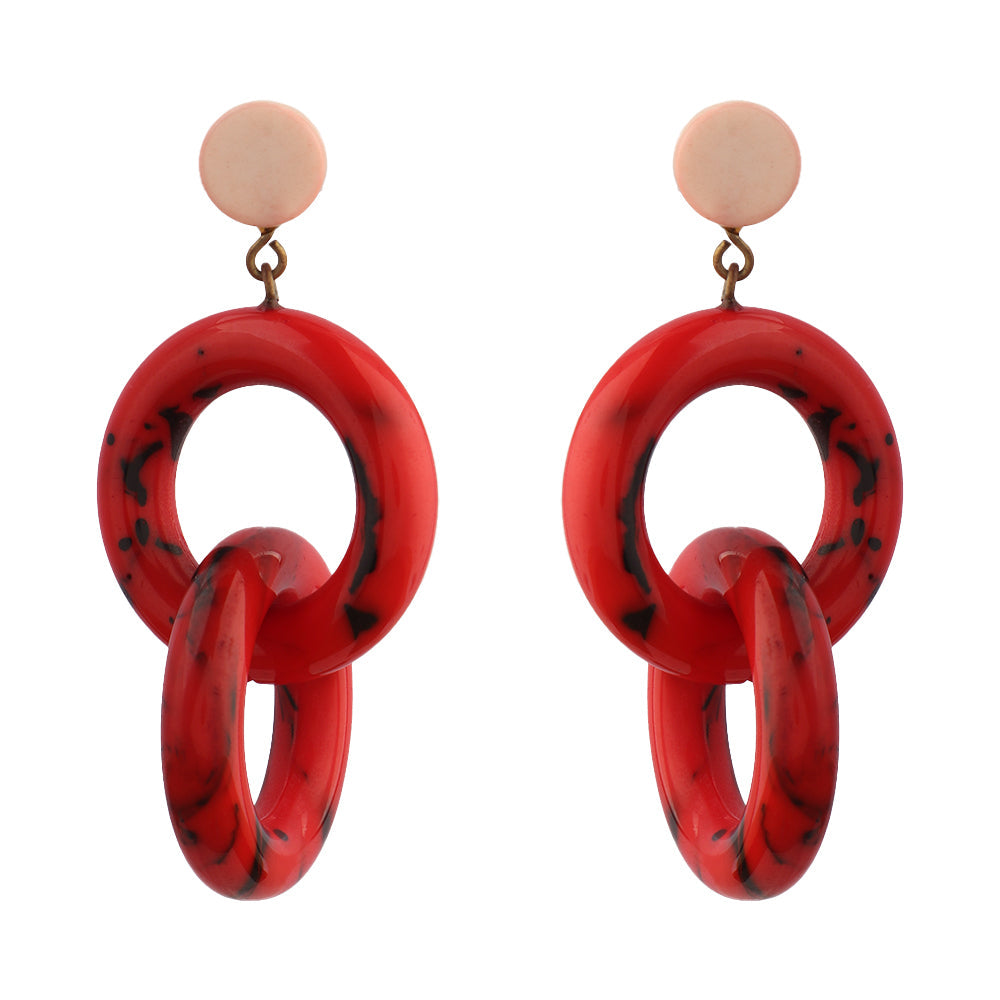 Scarlet Loop- Dangler Earrings