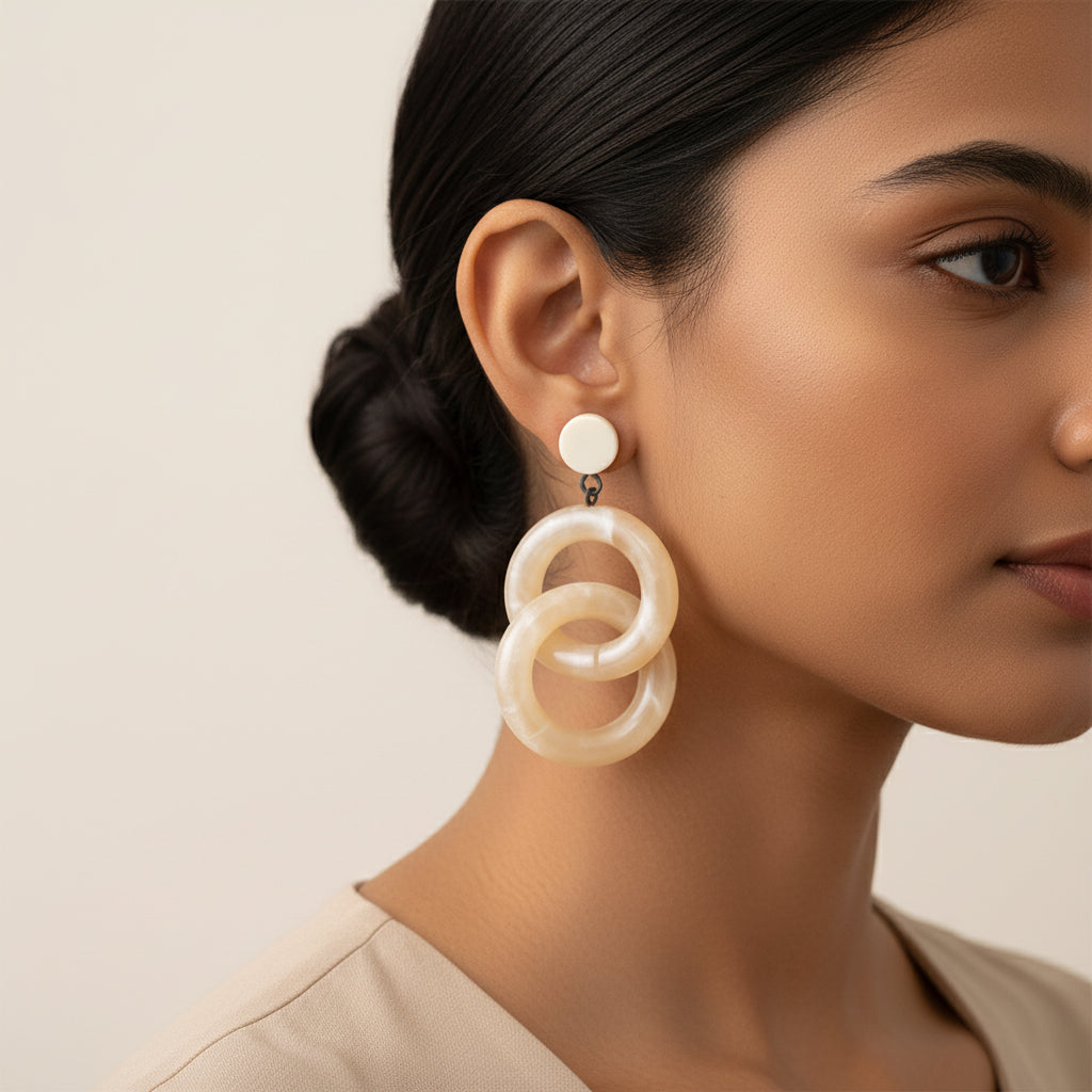 Ivory Link Earrings- Dangler Earrings