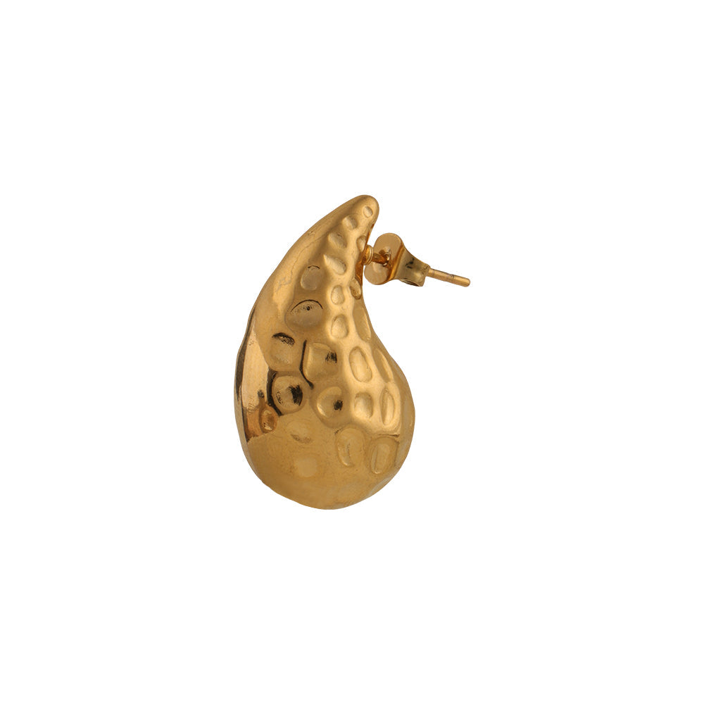 Fluid Form- Golden Stud Earrings