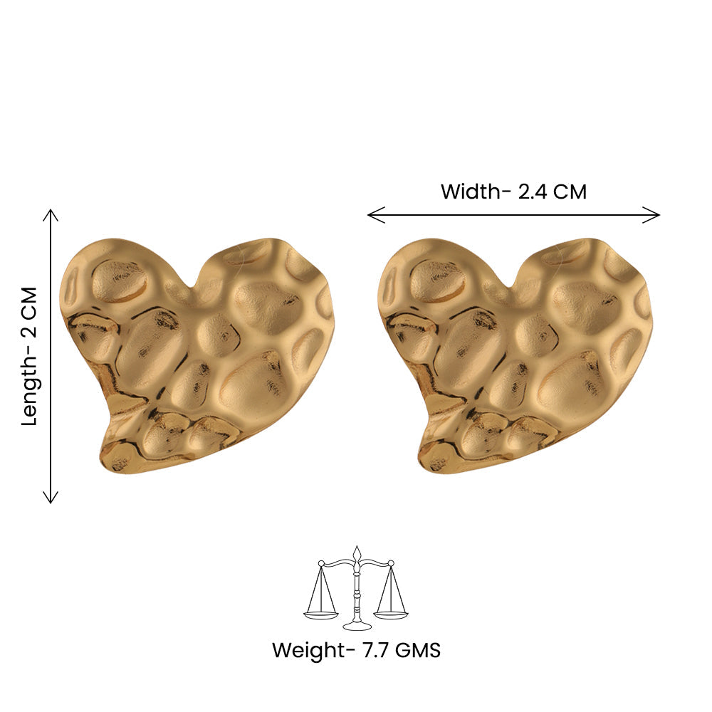 Pure Heartform- Golden Stud Earrings
