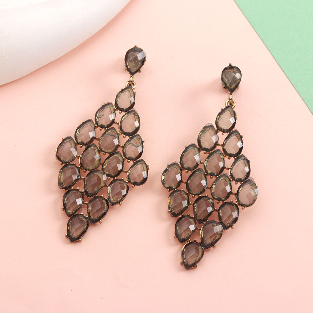 Bubble Beads- Bead Rhombus Dangler Earrings