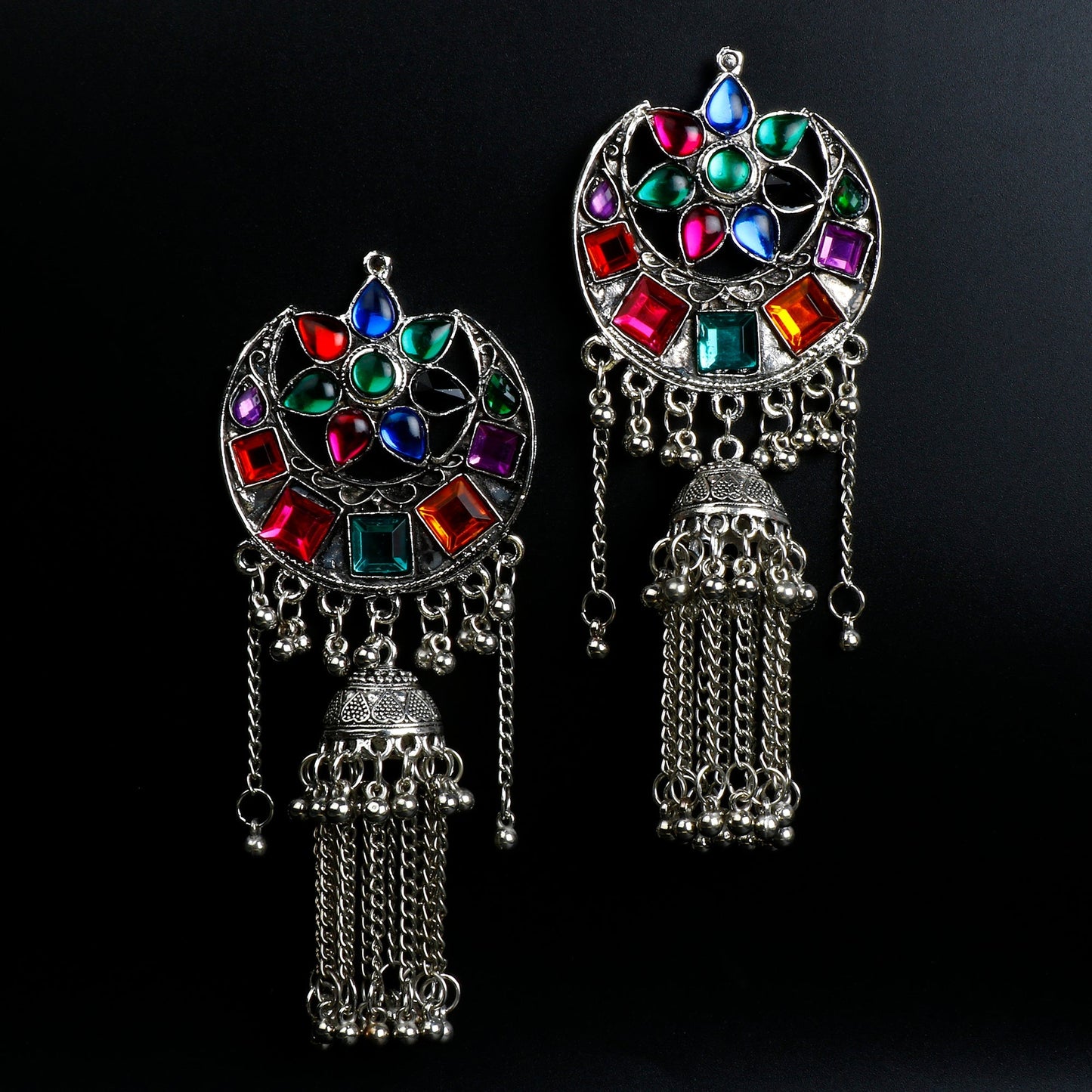 Gilded Legacy- Stone studded Jhumki Earrings