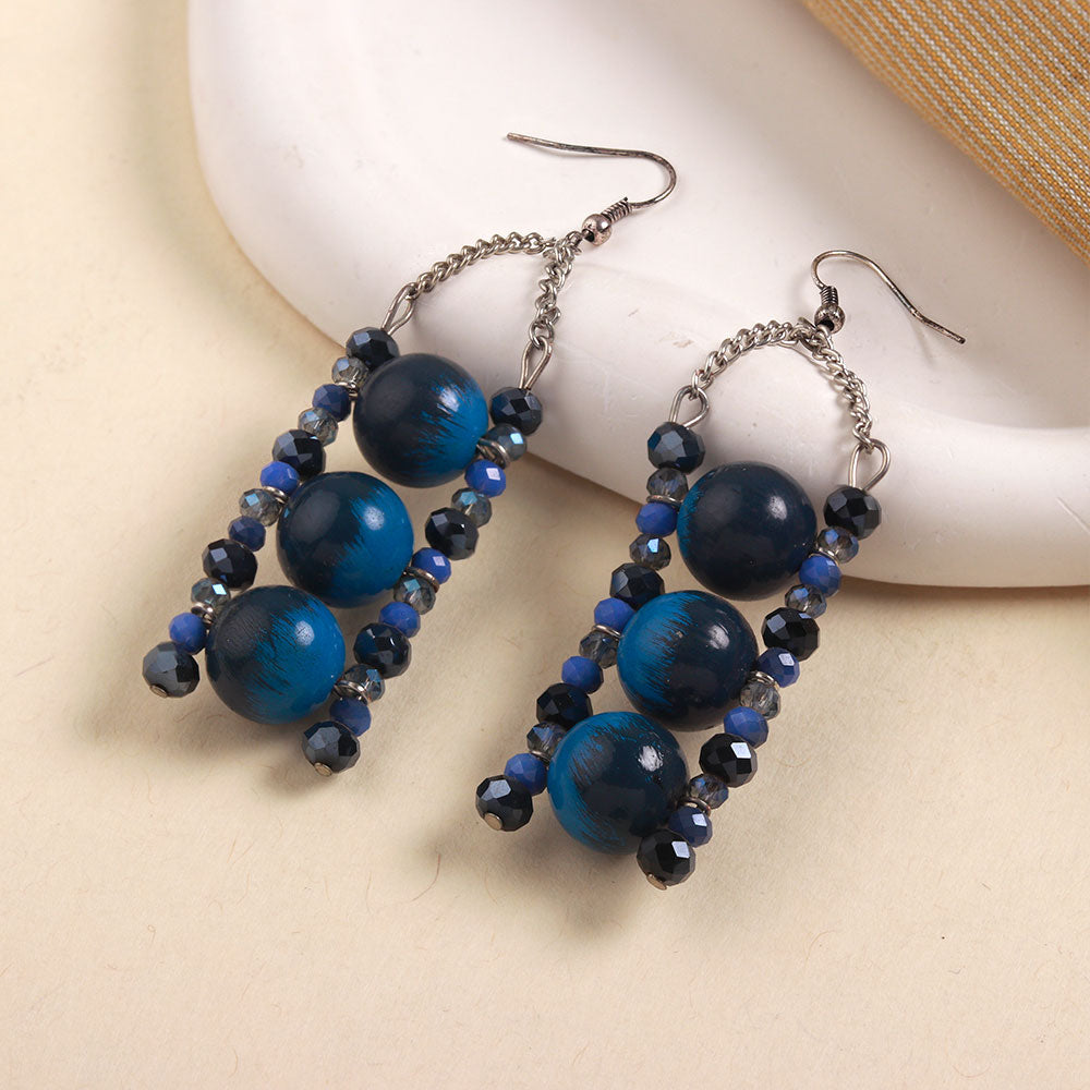 Pearl Locked- Beaded Framed Dangler earrings