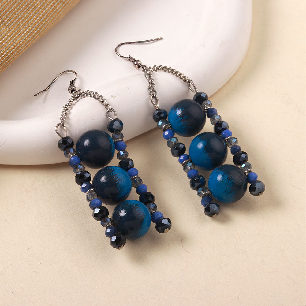 Pearl Locked- Beaded Framed Dangler earrings