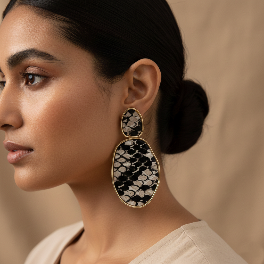 Shine scales- Animal printed Dangler earrings