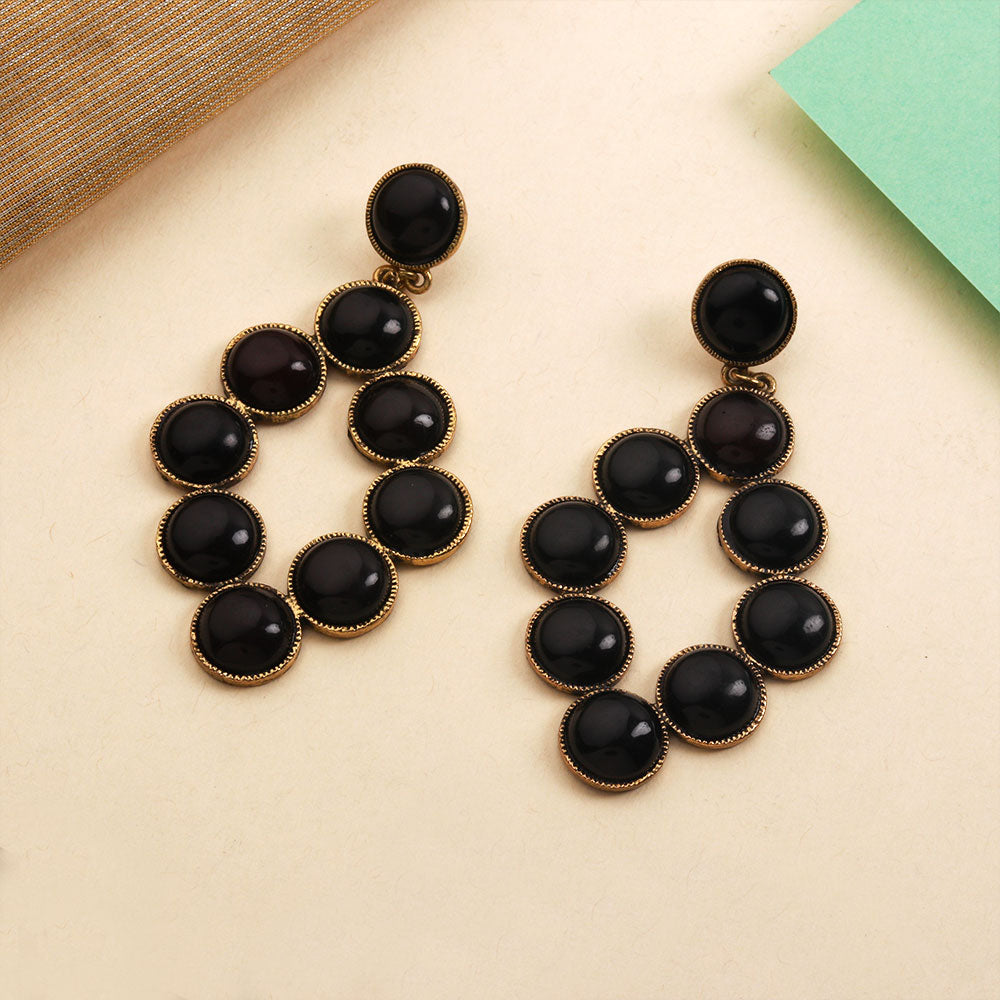 Ornate Aura- Pearl Studded Dangler Earrings
