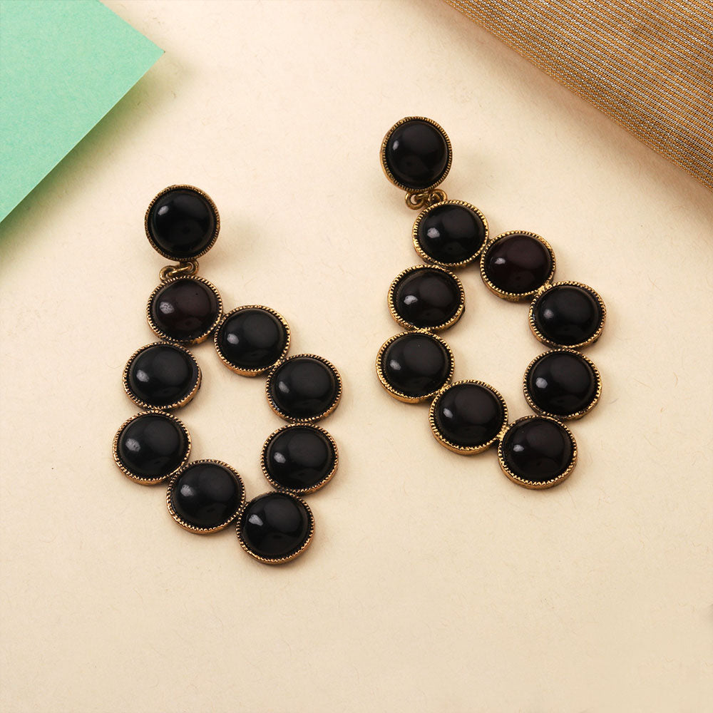 Ornate Aura- Pearl Studded Dangler Earrings
